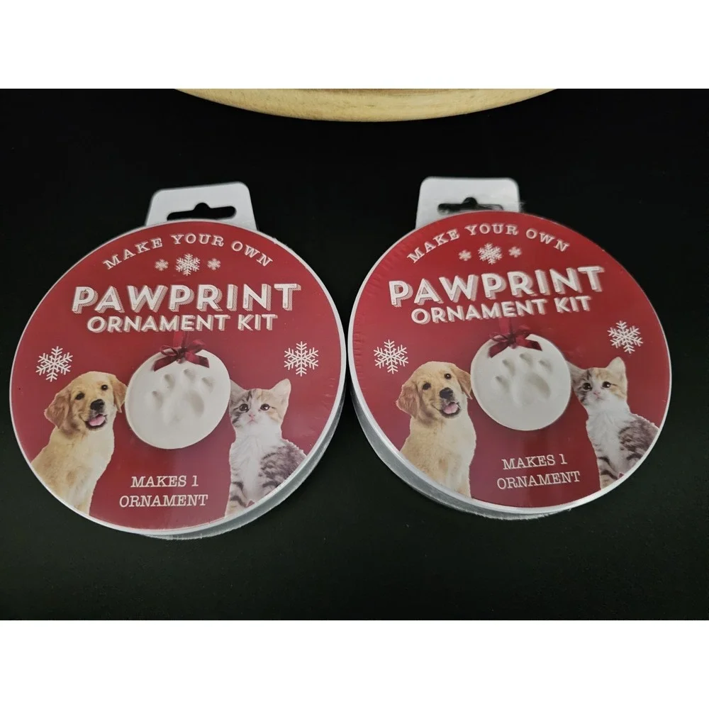 Set Of‎ 2 DIY  Dog/Cat Paw Print Keepsake Ornament Kit